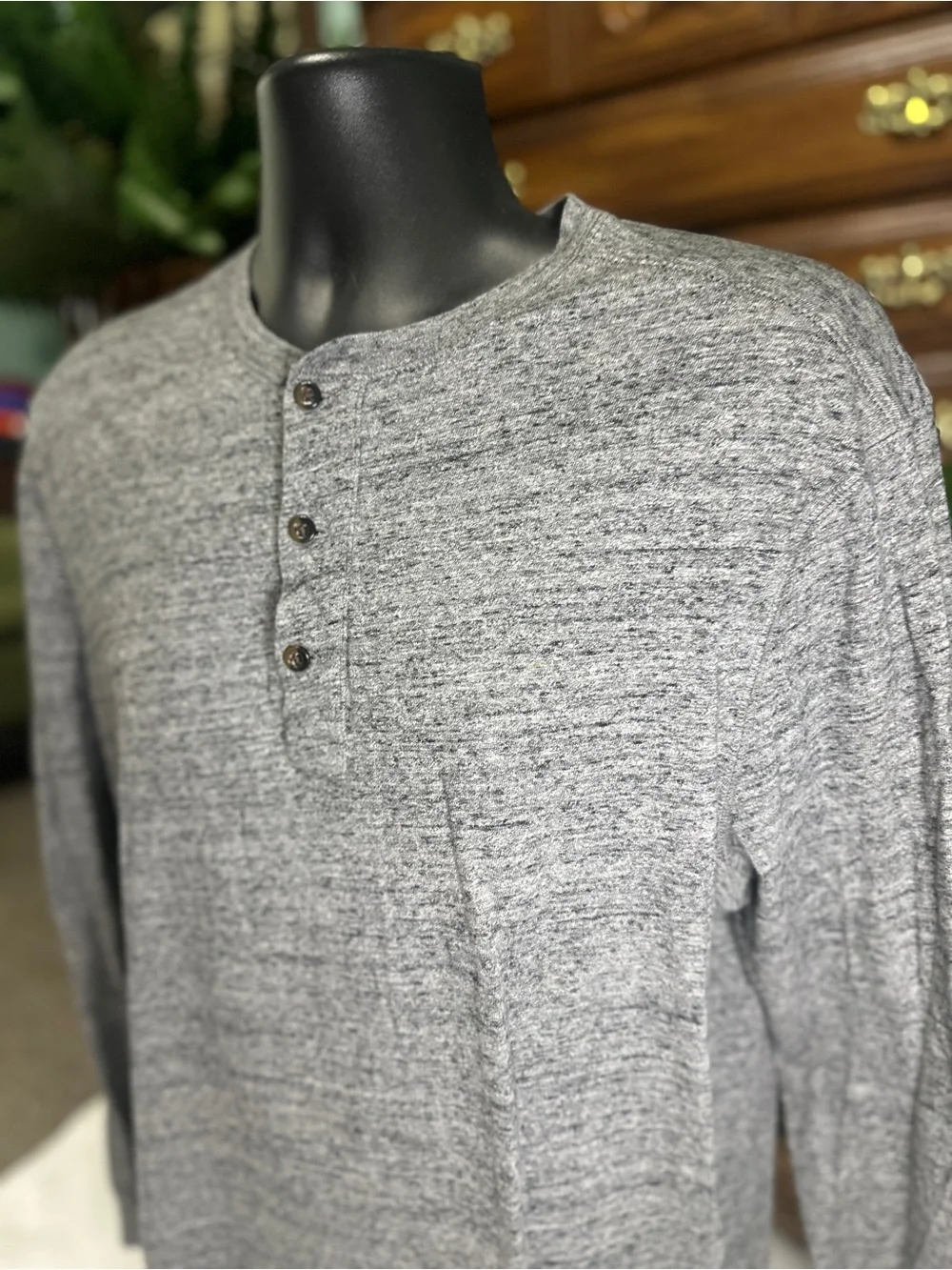 J. Crew Henley Long Sleeve Shirt - Neutral Layer- size L